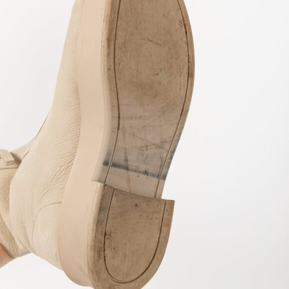 The Row Beige Leather Platform Zipped Boot - Picture 5 of 9